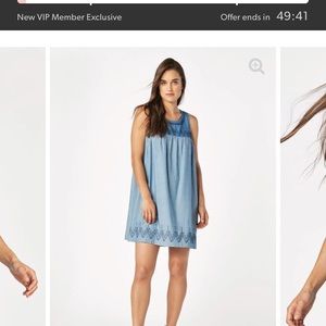 Blue embroidery dress